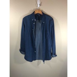 Mens Uniqlo Long Sleeve Button Down Shirt